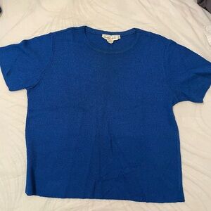 French Rags vintage blue knit top